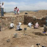 Archaeologists at work on a dig in Yerevan